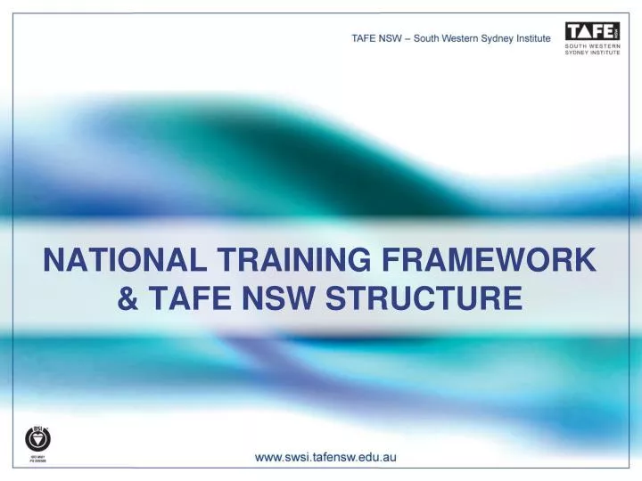 national training framework tafe nsw structure