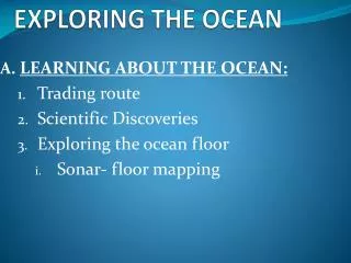 EXPLORING THE OCEAN