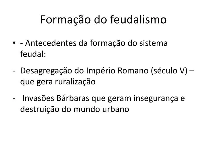 forma o do feudalismo