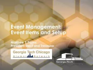 Event Management: Event Items and Setup