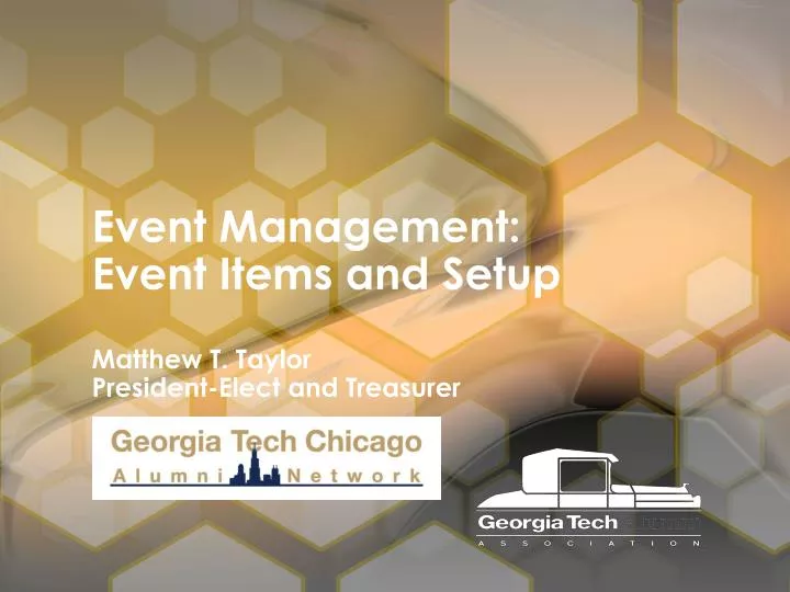 event management event items and setup