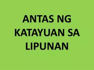 antas ng katayuan sa lipunan