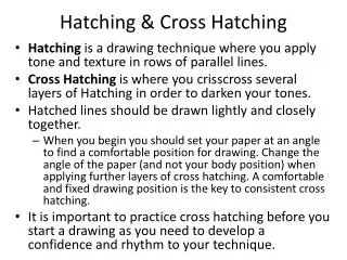 Hatching &amp; Cross Hatching