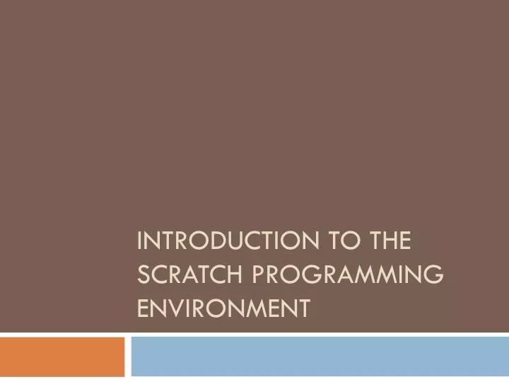 introduction to the scratch programming environment