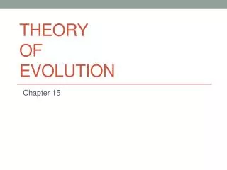 Theory of evolution