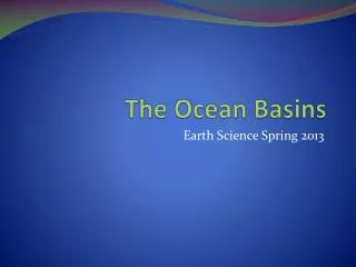 the ocean basins