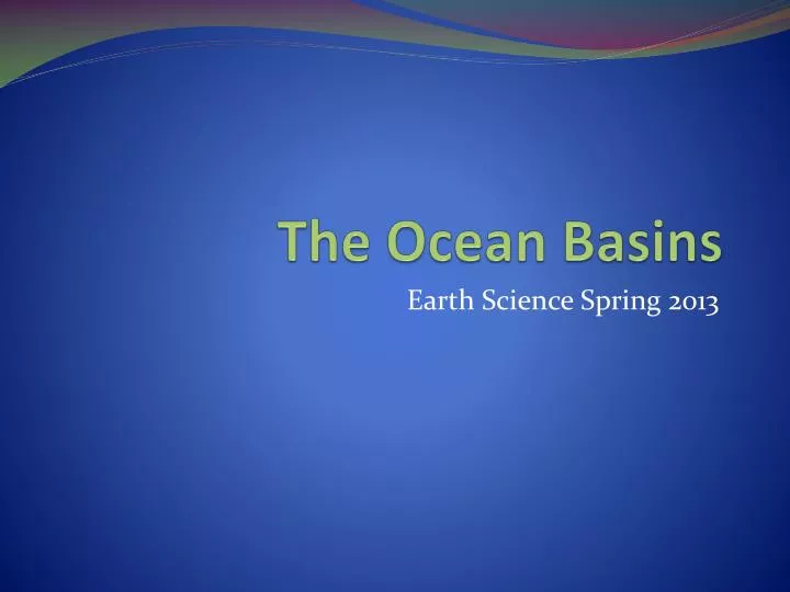 the ocean basins
