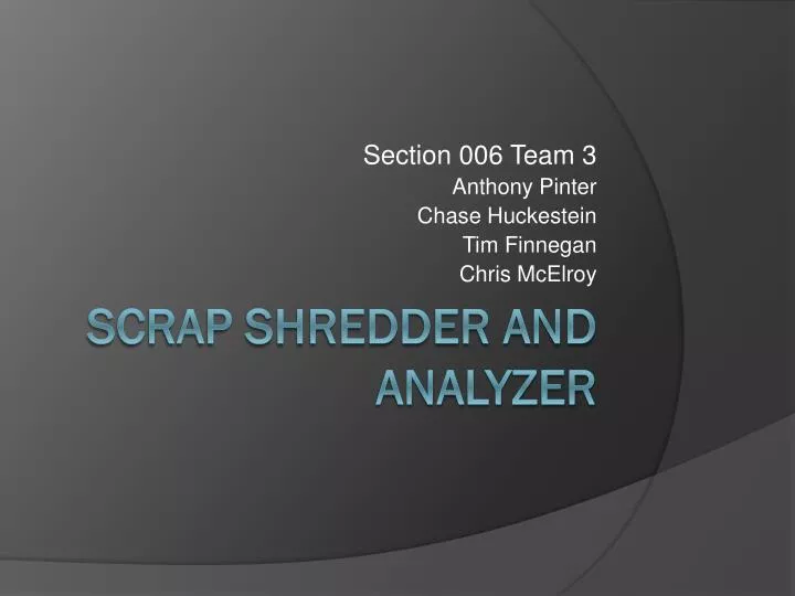 section 006 team 3 anthony pinter chase huckestein tim finnegan chris mcelroy