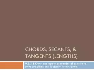 PPT - Segments Of Tangents, Secants And Chords PowerPoint Presentation ...