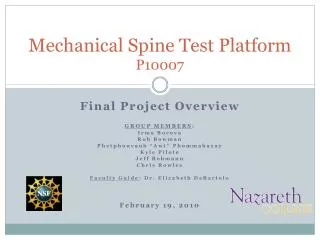 Mechanical Spine Test Platform P10007