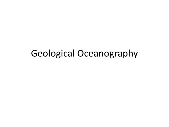 geological oceanography