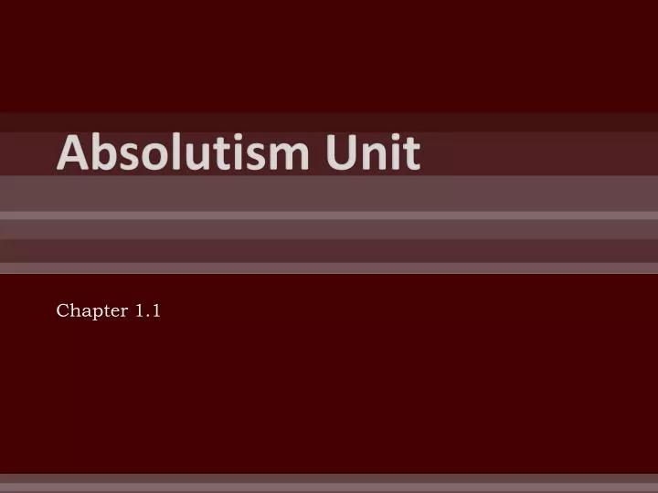 absolutism unit