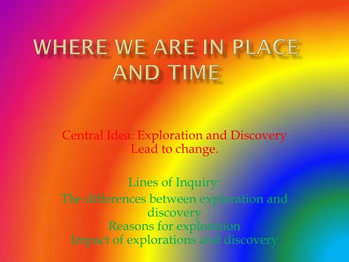 where we are in place and time