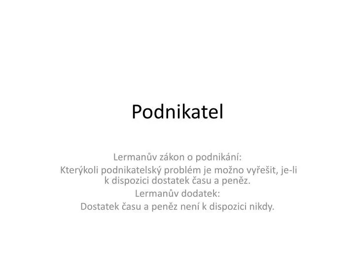 podnikatel