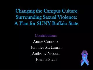 Changing the Campus Culture Surrounding Sexual Violence: A Plan for SUNY Buffalo State