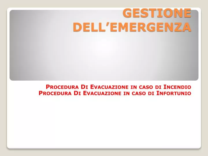 gestione dell emergenza