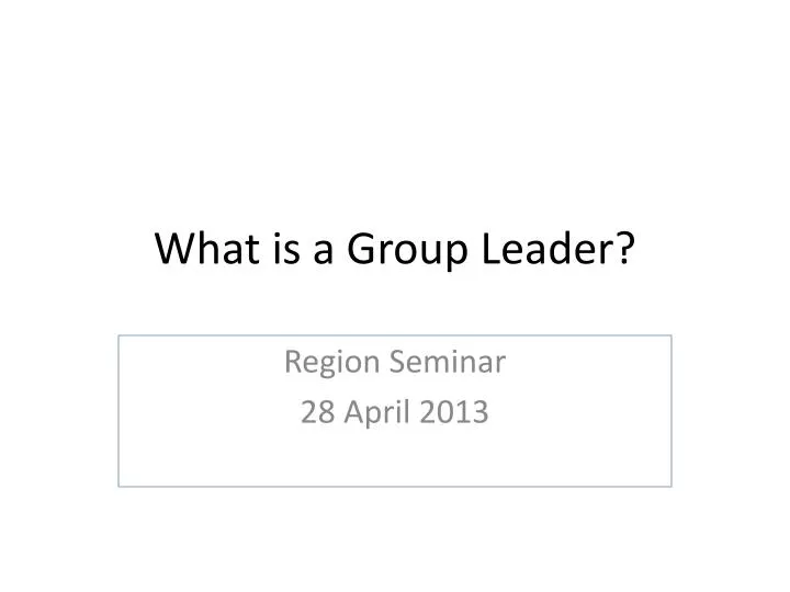 what is a group leader