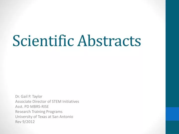 scientific abstracts