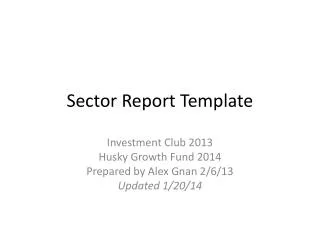 Sector Report Template