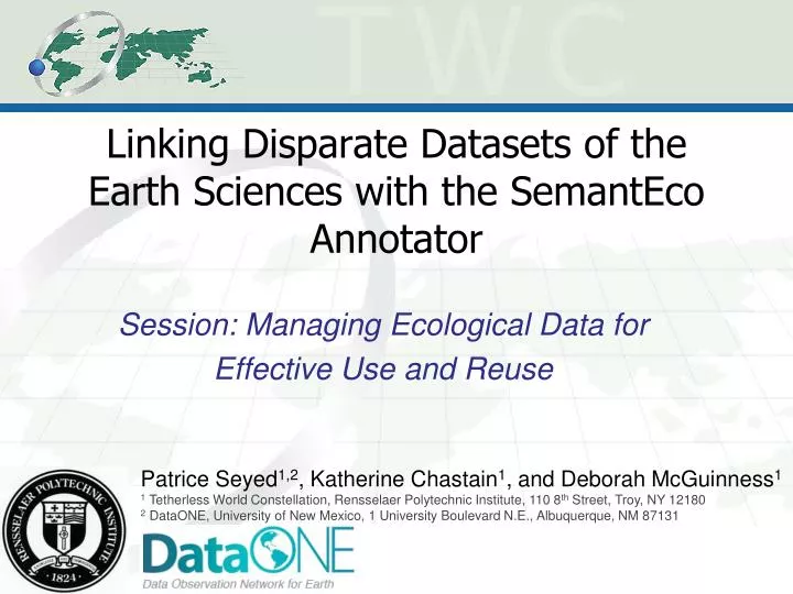 linking disparate datasets of the earth sciences with the semanteco annotator