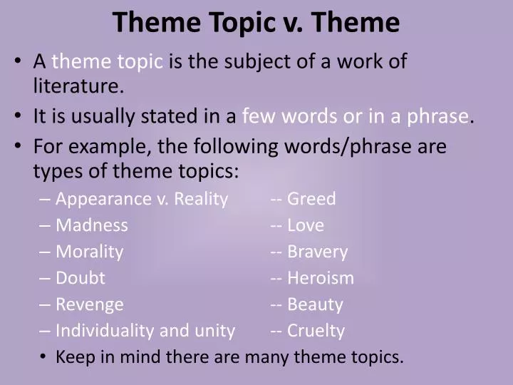 theme topic v theme