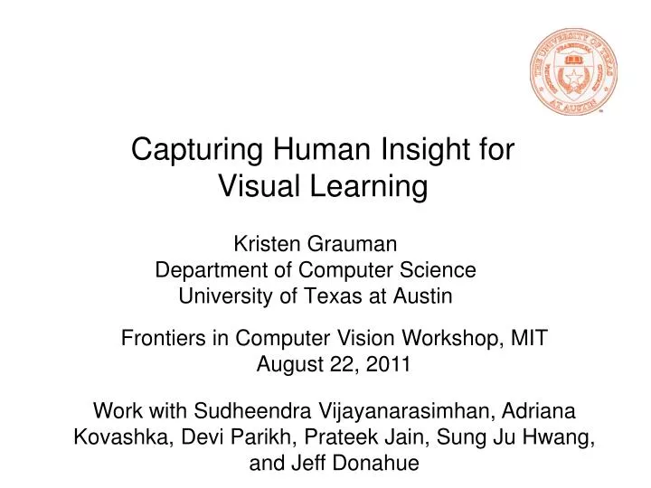 capturing human insight for visual learning