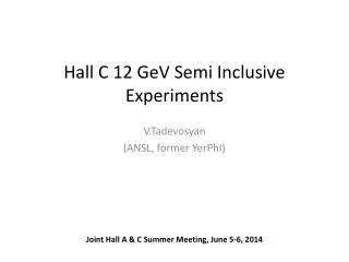 Hall C 12 GeV Semi Inclusive Experiments