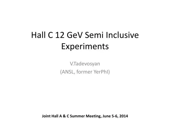 hall c 12 gev semi inclusive experiments