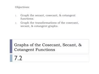 Graphs of the Cosecant, Secant, &amp; Cotangent Functions