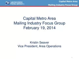 Capital Metro Area Mailing Industry Focus Group