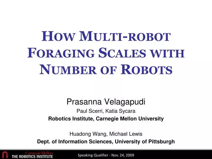 how multi robot foraging scales with number of robots