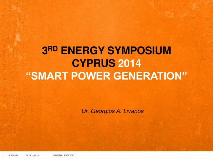3 rd energy symposium cyprus 2014 smart power generation