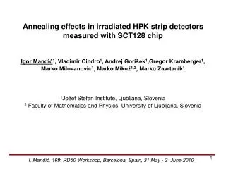 Annealing effects in irradiated HPK strip detectors measured with SCT128 chip