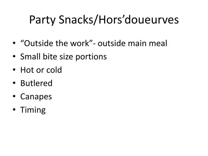 party snacks hors doueurves