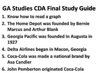 GA Studies CDA Final Study Guide