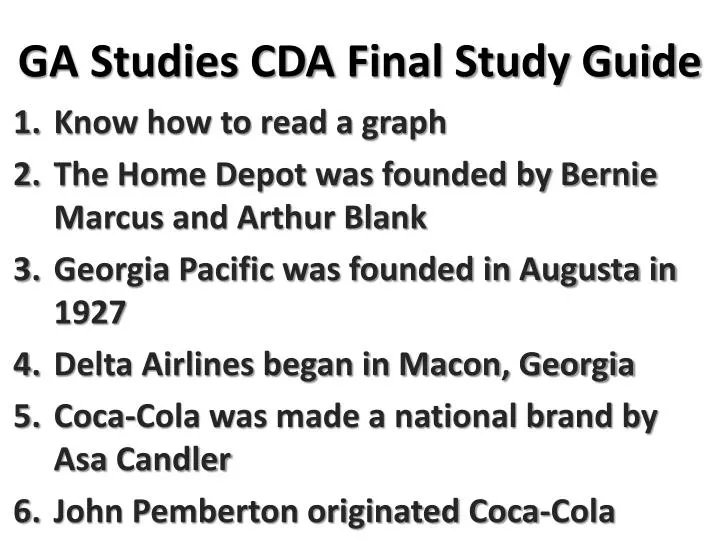 ga studies cda final study guide