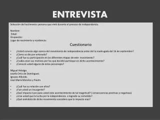 entrevista