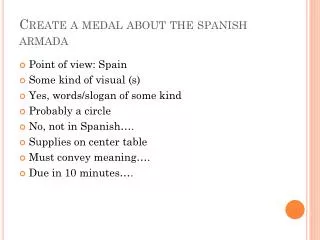 Create a medal about the spanish armada