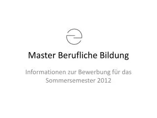master berufliche bildung
