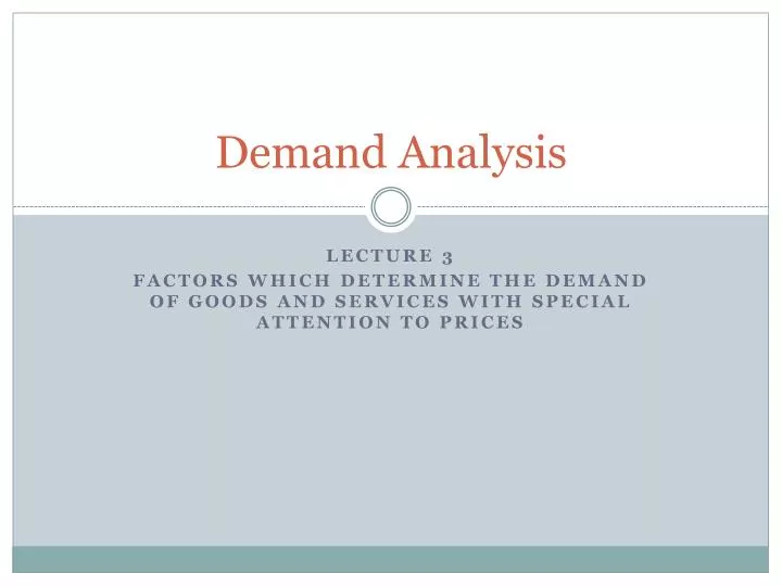 demand analysis