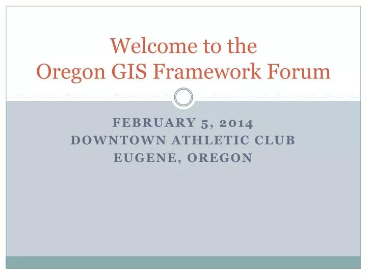 welcome to the oregon gis framework forum