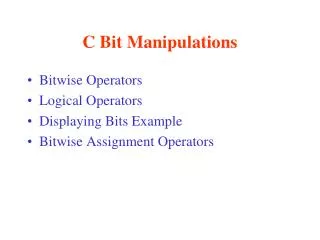 C Bit Manipulations