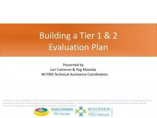 Building a Tier 1 &amp; 2 Evaluation Plan