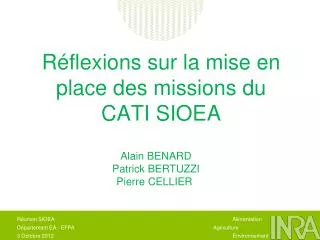 r flexions sur la mise en place des missions du cati sioea