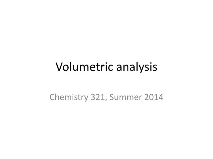 volumetric analysis