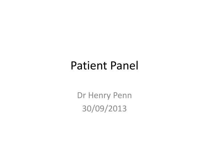 patient panel