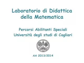 laboratorio di didattica della matematica