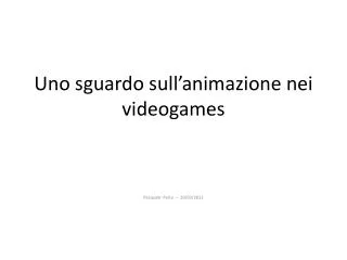 uno sguardo sull animazione nei videogames