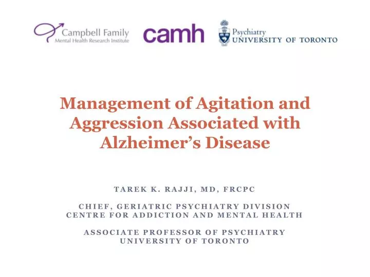 management of agitation and aggression associated with alzheimer s disease