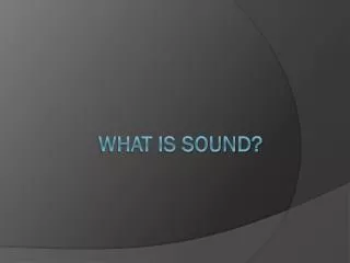what is sound